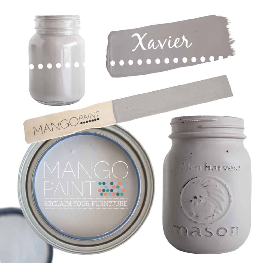 Collage of items painted in Mango Paint colour Xavier